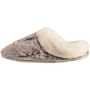 NEW Lemon Tipped Faux-Fur Scuff Slippers in Medium Brown For Women 1125 1s1
